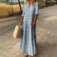 Sandra | V-Neck Geometric Print Tiered Maxi Dress