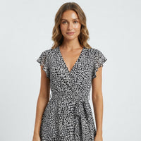 Shirley | Wrap Leopard Print V-Neck Midi Dress