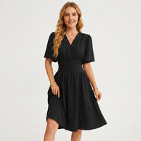Sue | V-Neck Flutter Sleeve Midi Dress