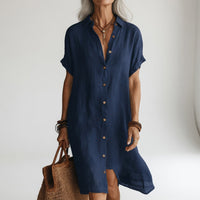 Tanya | Linen Midi Shirt Dress