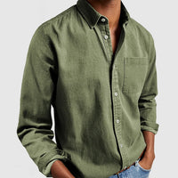 Troy | Tailored Cotton Button-Up Shirt with Chest Pocket