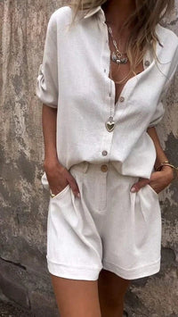 Trudy | Relaxed Linen Two-Piece Shorts Set